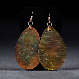 Tear Drop Fire Painted Earrings #1