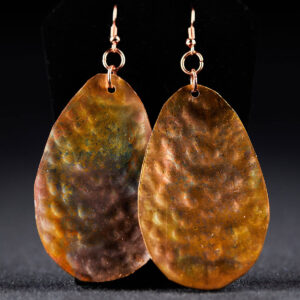 Tear Drop Fire Painted Earrings #2